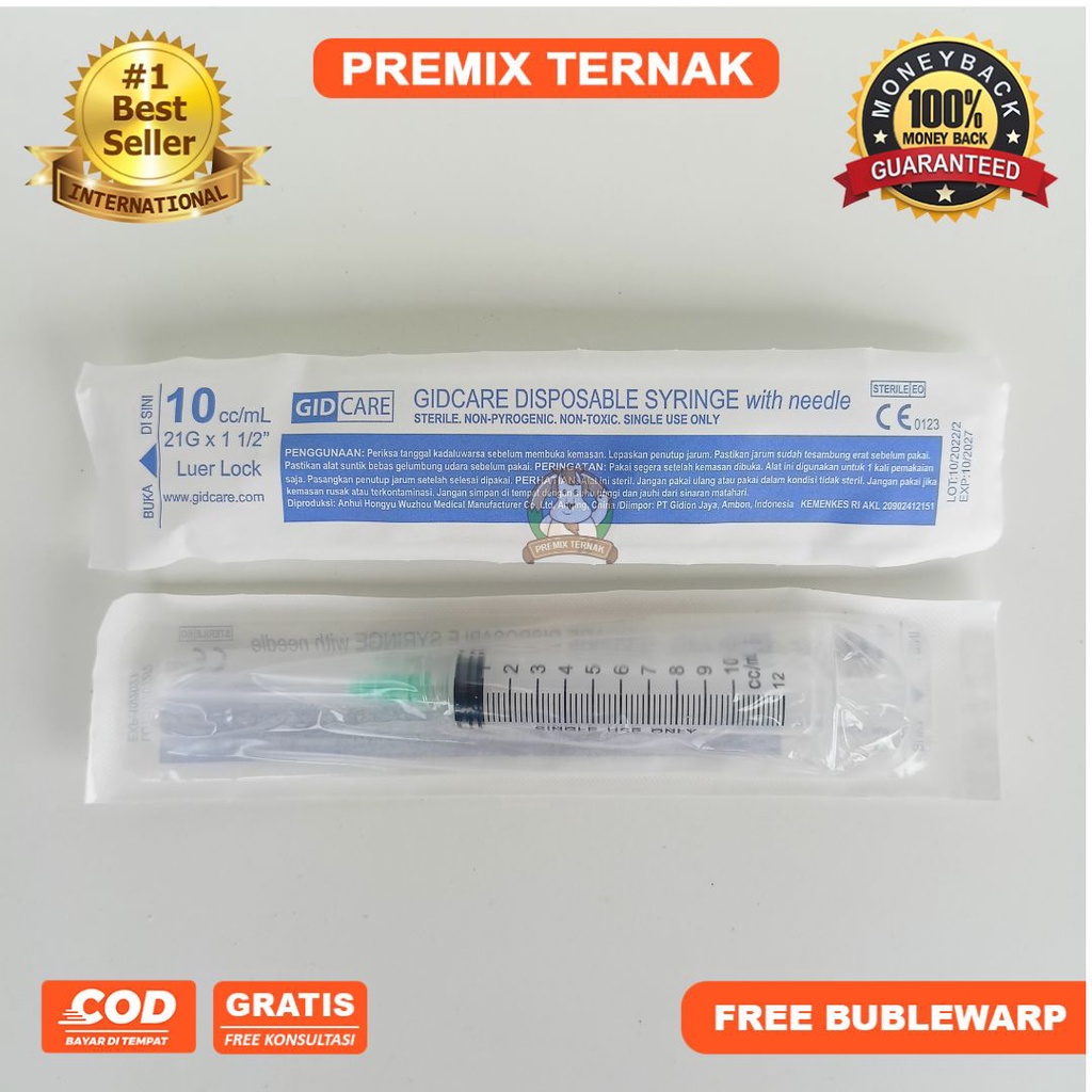 SYRINGE Spet Spuit Suntikan 1ml 3ml 5ml 10ml plus Jarum Untuk Hewan