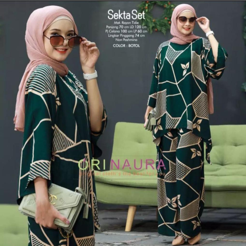 [B-6@O ☛) Daster Arab Setelan Sekta Set CP Waka Tie Dye Warna Rayon Halus/Tie Dye Set/Setelan Wanita