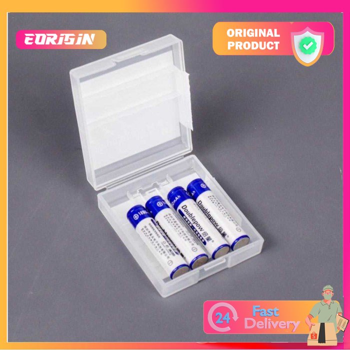 4PCS Batu Batre Baterai Cas Alkaline Rechargeable AAA 1250mAh + Kotak