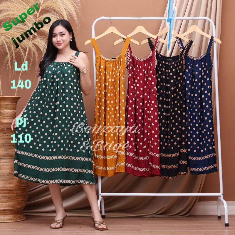 yukensimanis yukensi jumbo ld 140 bahan adem tebal tank top seksi Xxxxl baju tidur bumil busui Polka