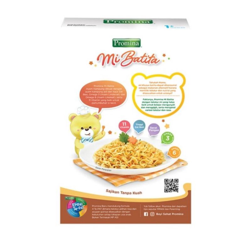 Promina Mi Batita Mie goreng rasa Ayam Kampung 75gr 1th /Mie Goreng makanan bayi