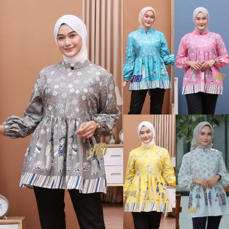 BAJU BATIK WANITA MODERN MONALISA GENES M,L,XL asli PEKALONGAN