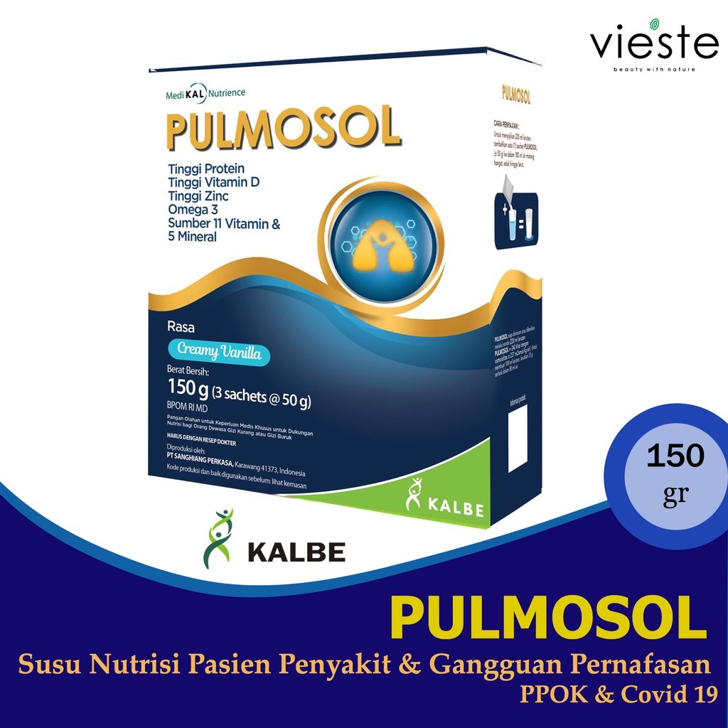 

PULMOSOL - Rasa Vanila - Nutrisi Susu Untuk Atasi Sesak Nafas akibat Penyakit Saluran Pernafasan