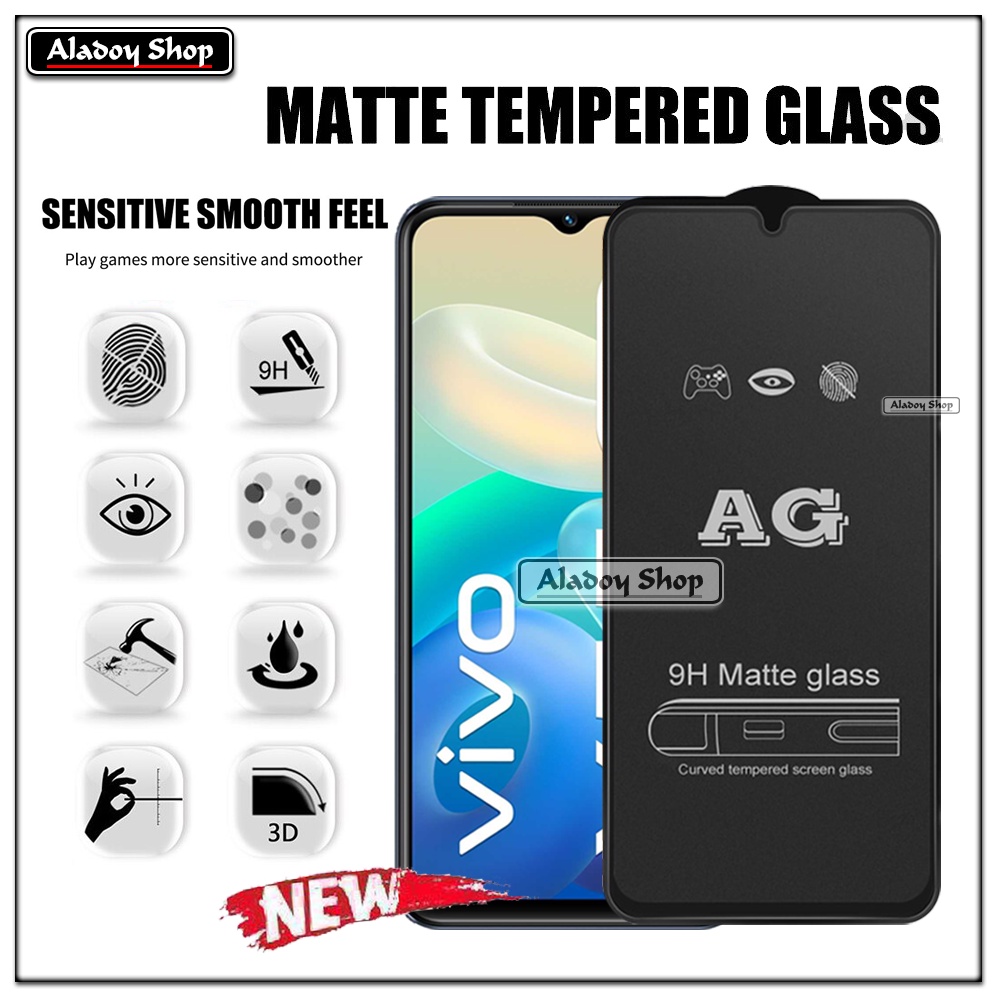 Paket 3IN1 Tempered Glass Layar Matte Anti Glare VIVO Y55 5G/Y75 5G Free Tempered Glass Camera dan Skin Carbon