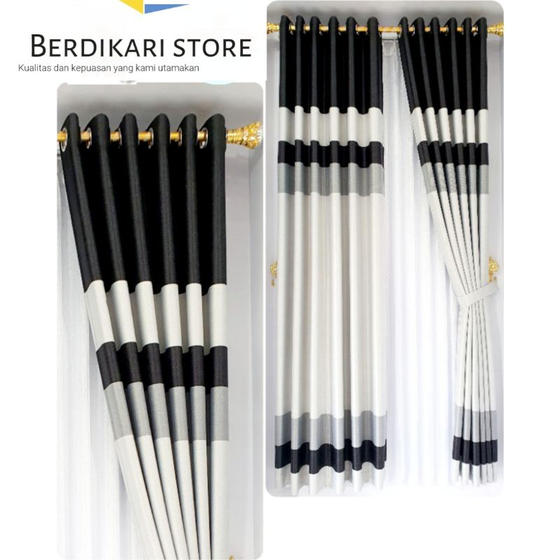 Gorden ] Hordeng Minimalis Jendela Polos Motif Salur Modern Terbaru Bahan Blackout Import Premium Me