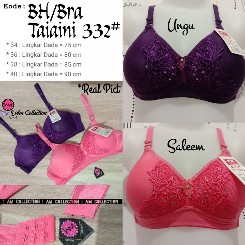 AM | BH | Bra Bisa Tanpa Kawat | Bra Renda Kupu Taiaini