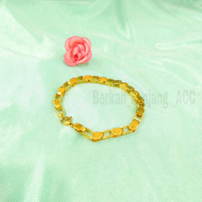 GELANG TITANIUM RANTAI COWO UNIK  perhiasan super berkelas fashion korea anti karat dan anti luntur