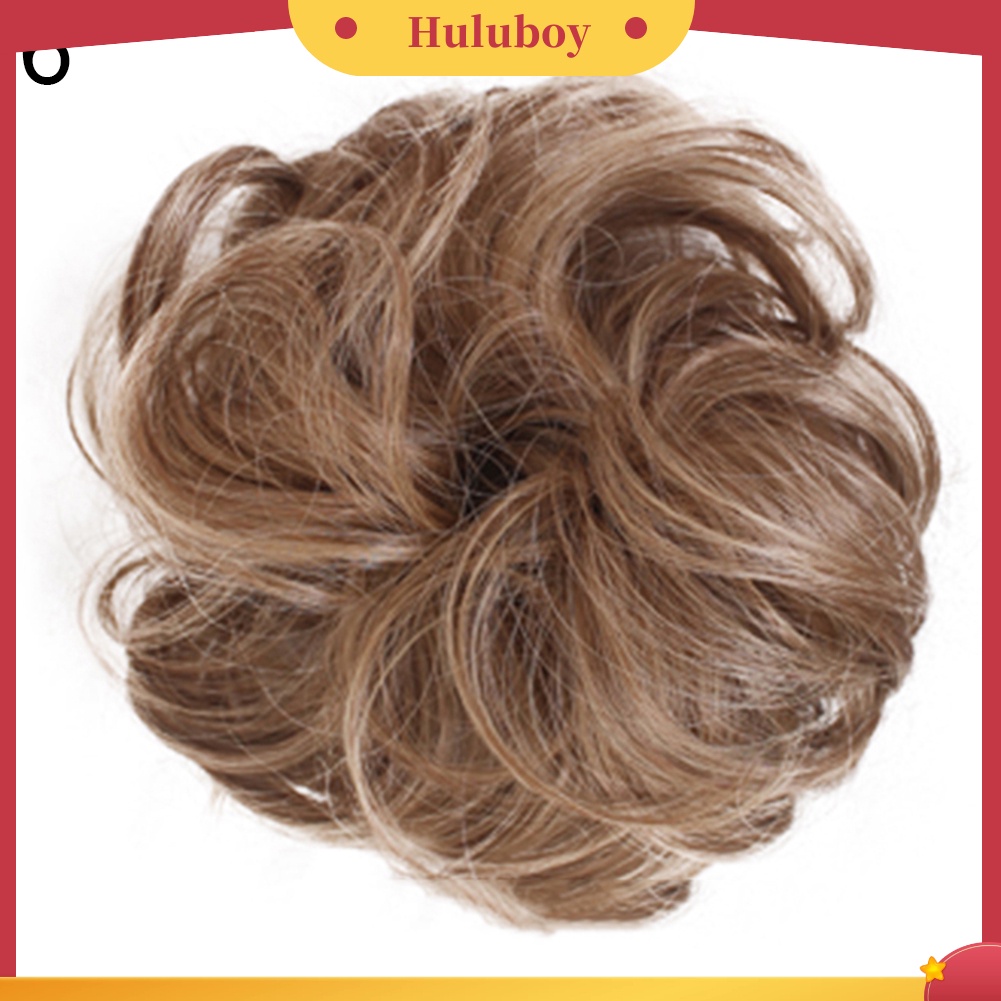 Wig Rambut Ekstensi Model Keriting Gelombang Messy Donut Chignons Untuk Wanita