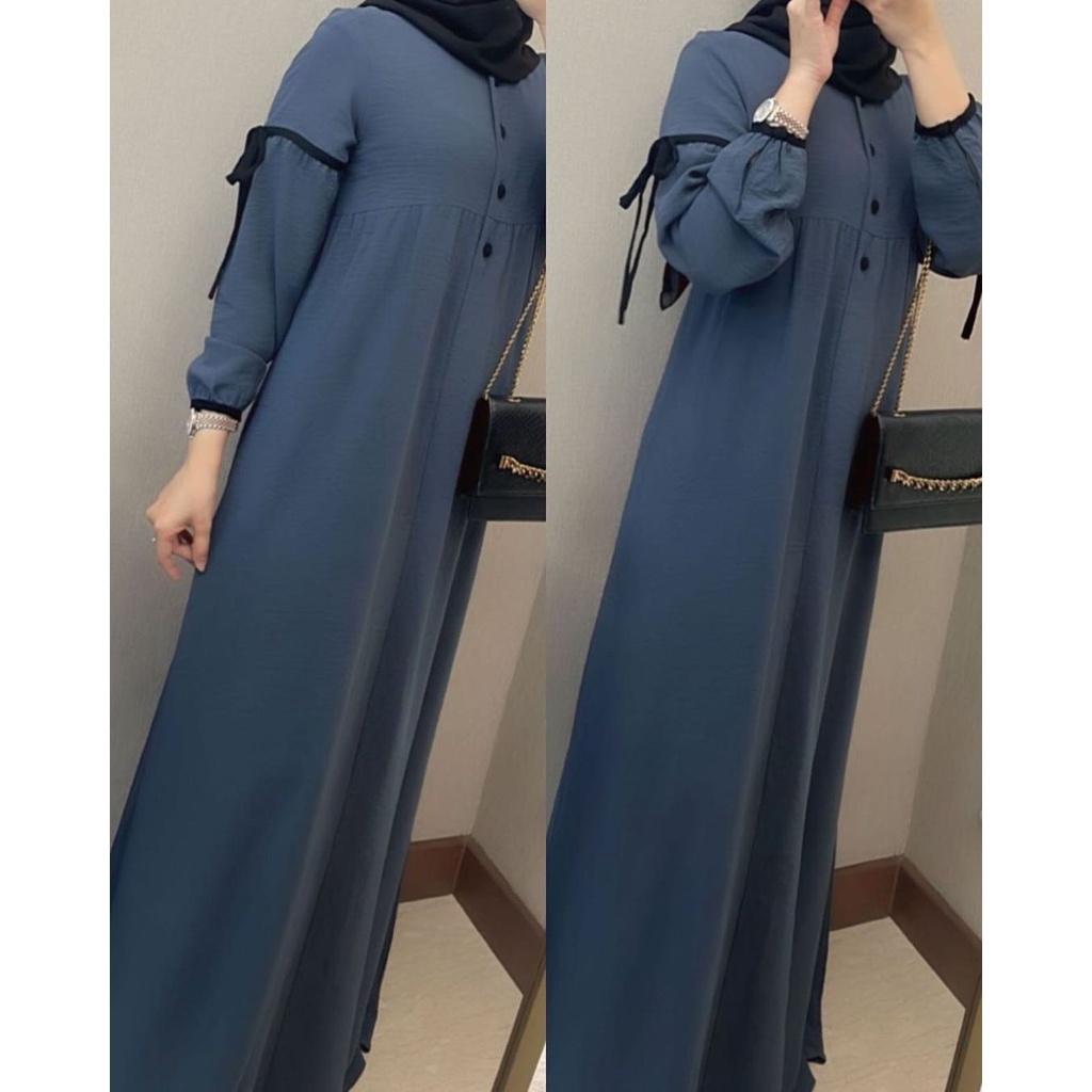 JEMMA Dress  Busui Matt Cotton Crinkle List - Gamis Simple LD 110