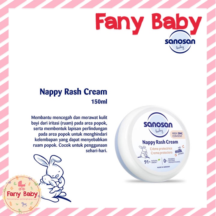 SANOSAN BABY NAPPY RASH CREAM 150ML