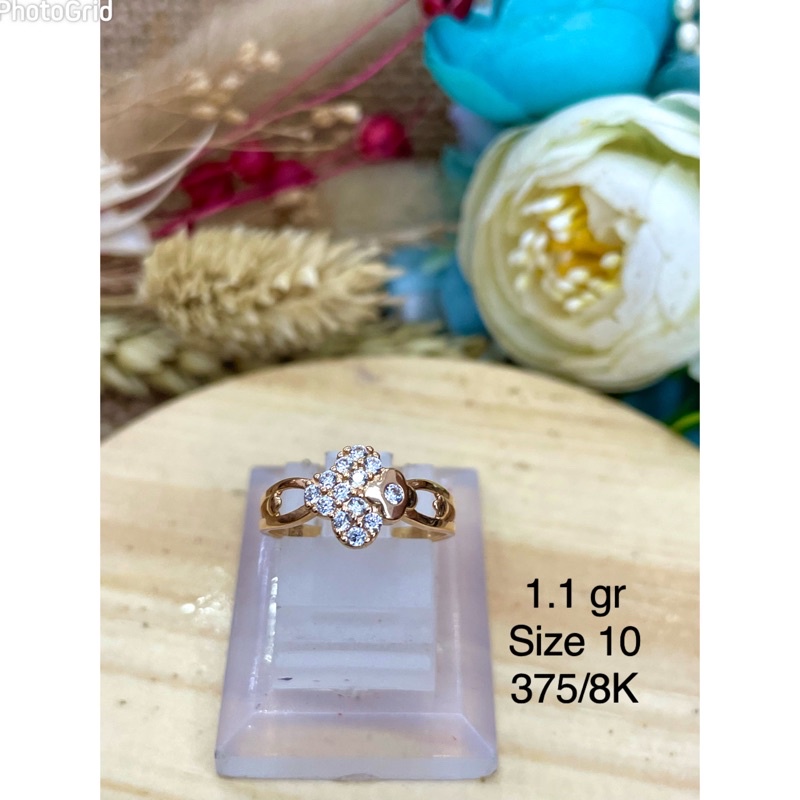 Cincin model bunga mata ac 3103 - 1.1 Kuning 375/8K