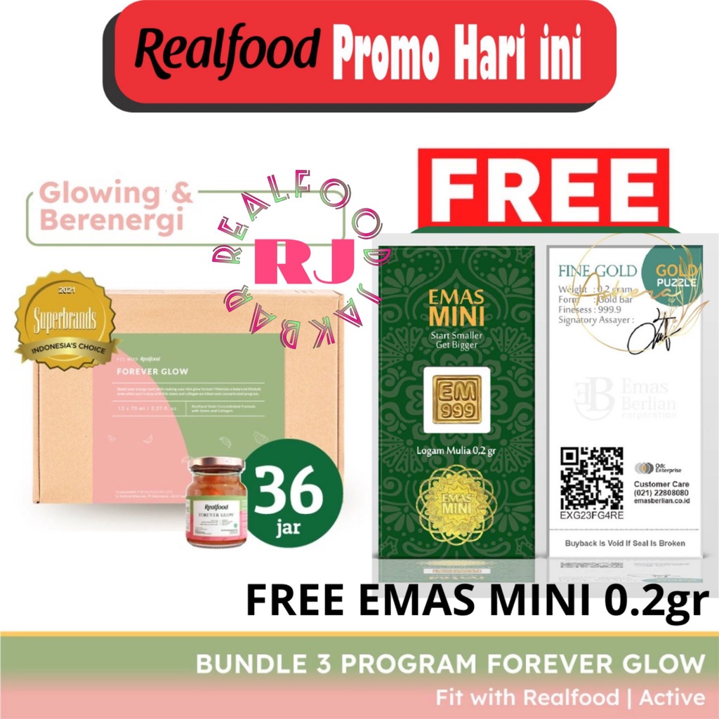 

Realfood Forever Glow Triple Bundle Free Gift