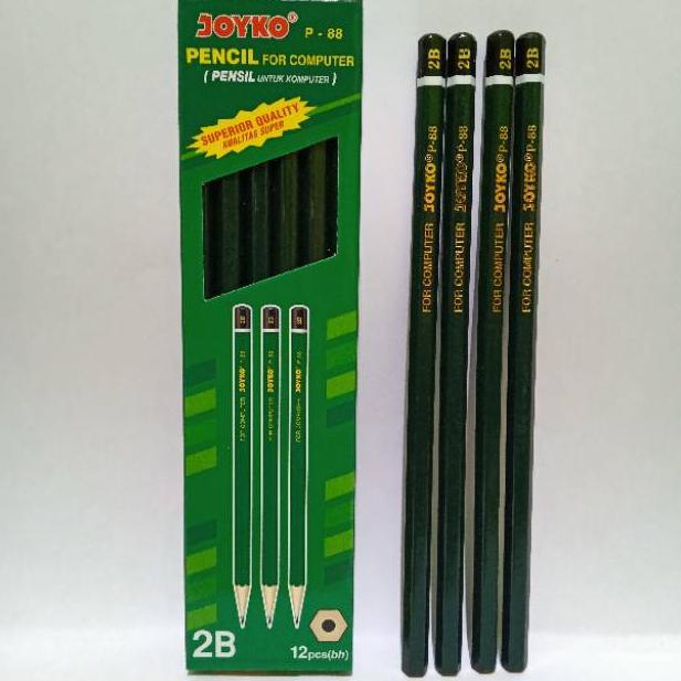 

ヷ SELUSIN ( 12 PCS ) Pensil 2B Raut Joyko P-88 Pensil 2B Joyko P - 88 Pensil Komputer ₴