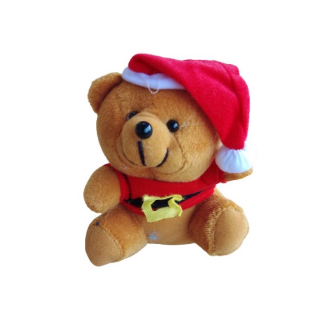 Boneka Christmas, Bear Santa, Boneka Santa 15cm