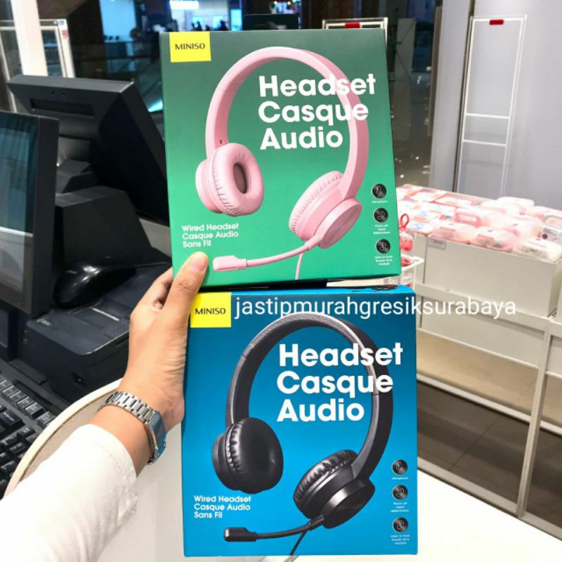 HEADPHONE WITH MICROPHONE MINISO HEADPHONE MINISO EARPHONE HEADSET