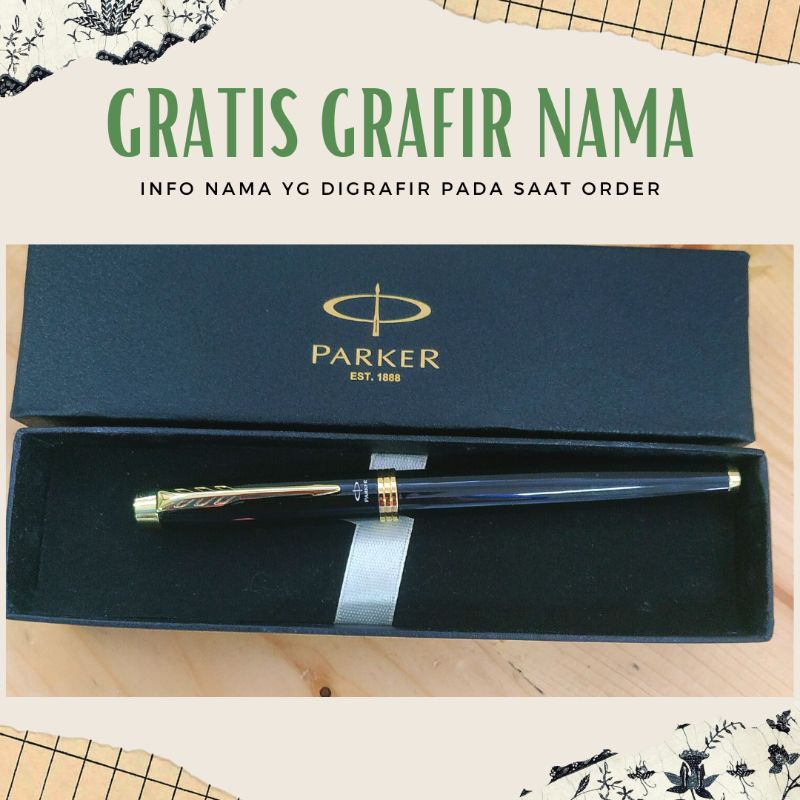 

Pulpen sign pen stainless Parker exclusive gratis Grafir nama