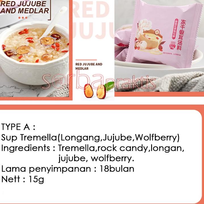 

TERBARU Sup jamur salju instan/snow white fungus 15g/healty dessert