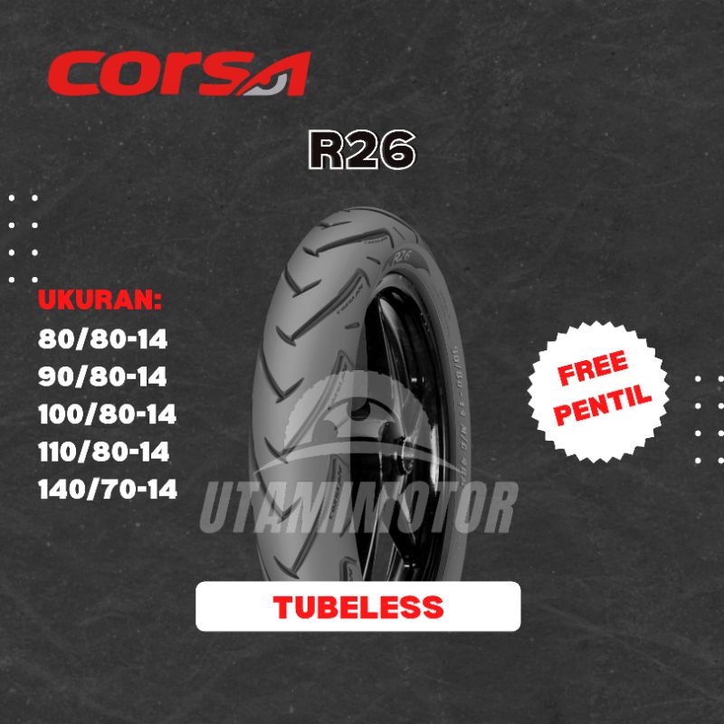 BAN MOTOR CORSA R26 RING 14 110/80-14 & 140/70-14 TUBELESS