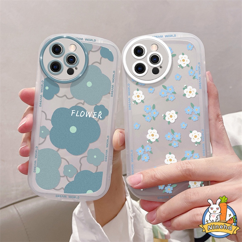 Redmi A1 Plus 10C 10A 10A 10 9 9A 9C 9T Note 11 11s 11E 10 10s 9 9s 8 Pro Mi 11T Pro 12 Pro Poco F3 X3 NFC Pro Fashion Lukisan Bunga Casing Ponsel Lensa Oval Sarung Pelindung Shockproof