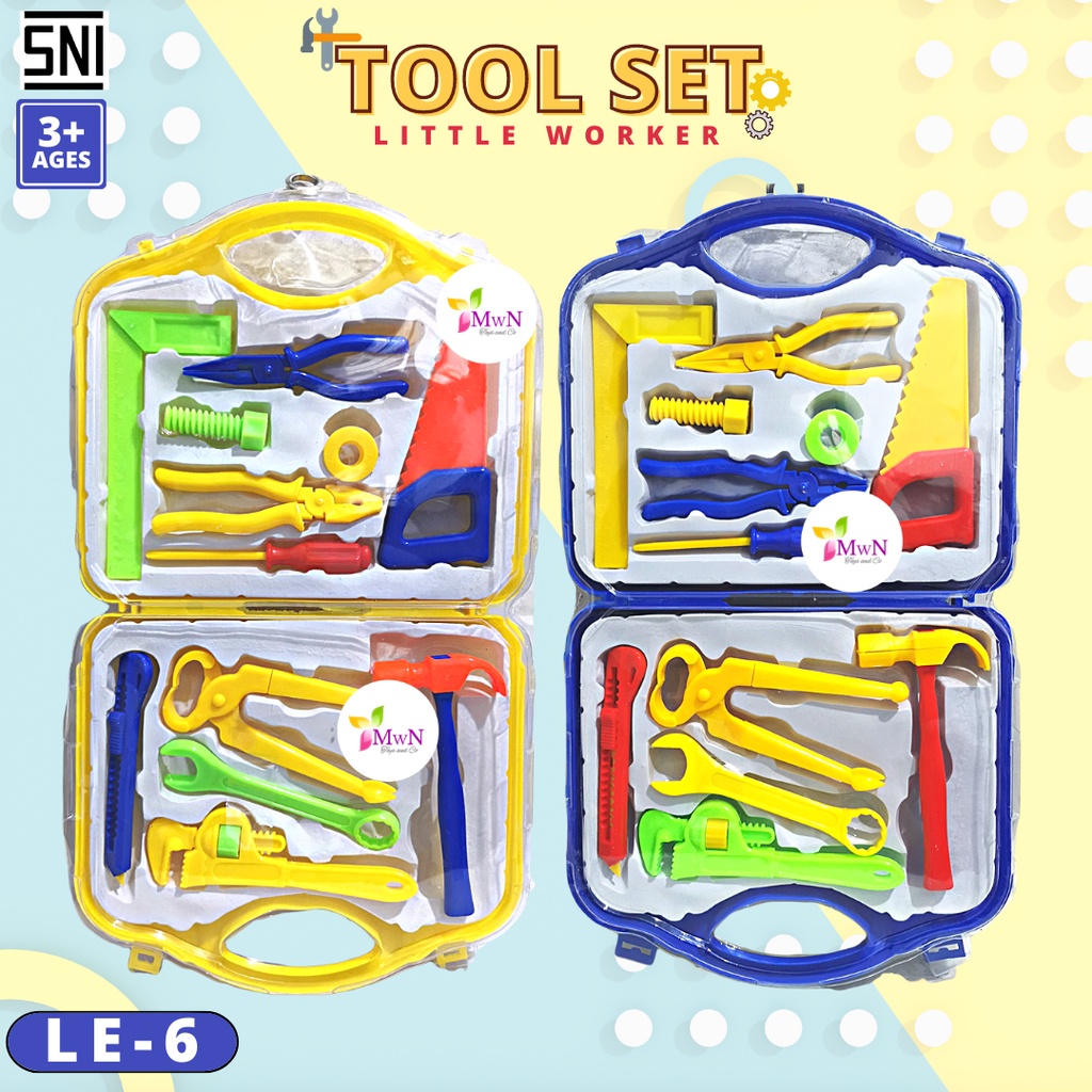 MWN Mainan Tukang Tukangan Tool set little worker LE 6