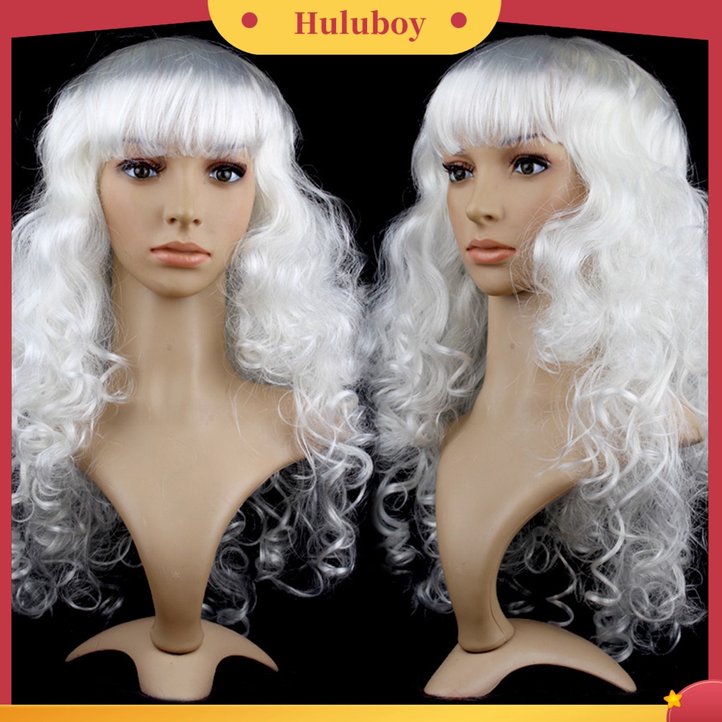 Wig Rambut Palsu Wanita Model Panjang Lurus Gelombang Bahan Mesh Tahan Angin