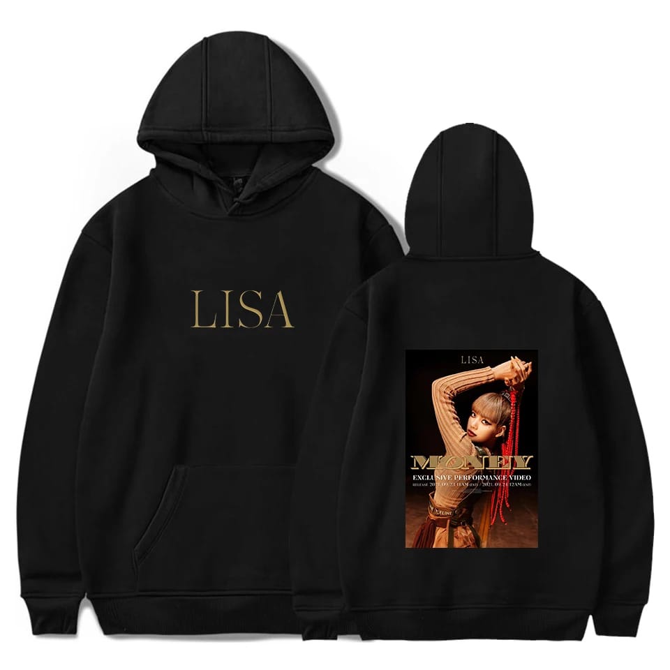 Jaket Hoodie Lisa Money KPop Blackpink Lalisa Manoban Hoodie Blackpink Jennie Lalisa Lisa Rose Jisoo Hoodie Lisa Money Blackpink Anak Dewasa Oversize Hoodie Wanita Oversize Korean Style KPop Blackpink Sweater Lalisa Lisa Manoban Blackpink XXXL