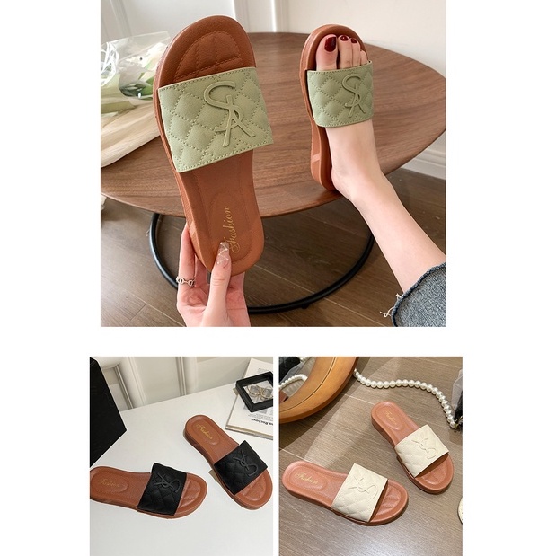 CYS COD Sandal wanita ys import fashion korea kekinian slip on sendal cewek terbaru SPT-34