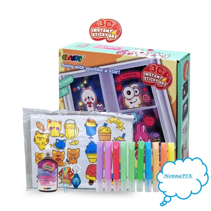 

MAINAN ANAK 3D INSTANT STICKY ART GAMBAR WARNA 3D EDUKASI KREATIF