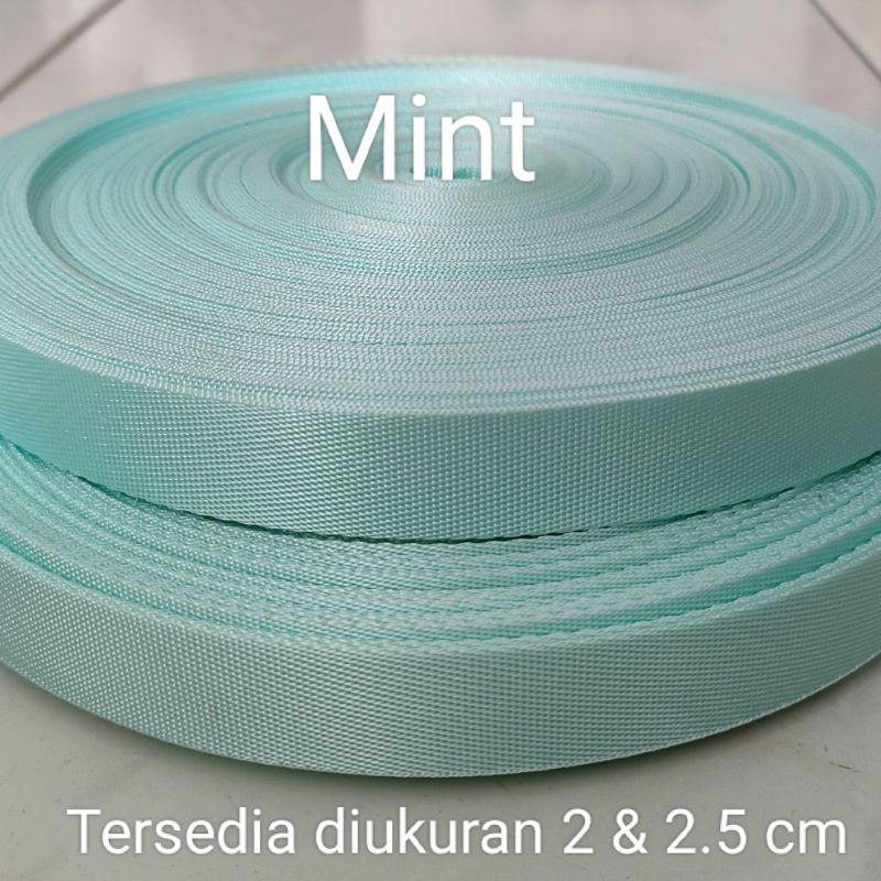 Webbing 2.5 cm Nylon Polos ketebalan 0.6mm (meteran)