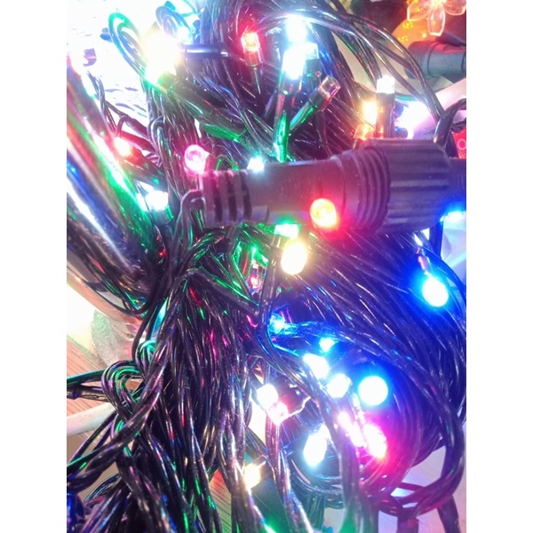 lampu tumblr kabel hitam 20 meter LED warna warni