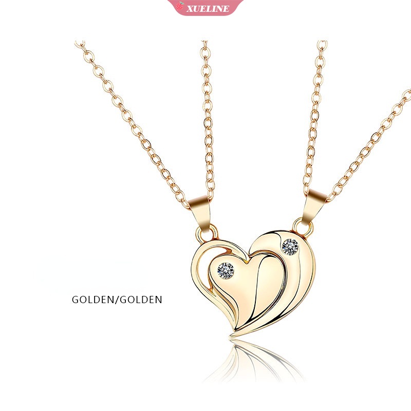 1pasang fashion glossy Cinta Pasangan Kalung I love you sucker necklace Desain niche Sederhana Kalung Hari Valentine [ZXL]