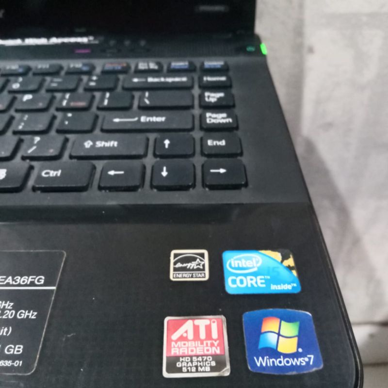 LAPTOP SONY COR I5 E SERIES RAM 4GB / 8GB HDD 500GB VGA ATI MOBILITY RADEON 14INCH