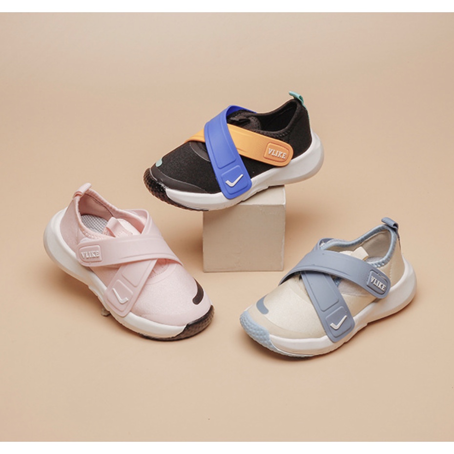 babyfit XLIKE sepatu slip on double velcro flats shoes semi sneakers import bn-1208