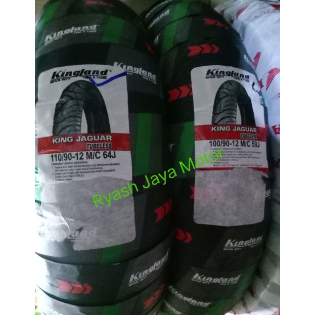 Ban tubeless paket Kingland 100/90-12 dan 110/90-12 for Scoopy esp donat/Freego/Vespa matic/dll sejenis