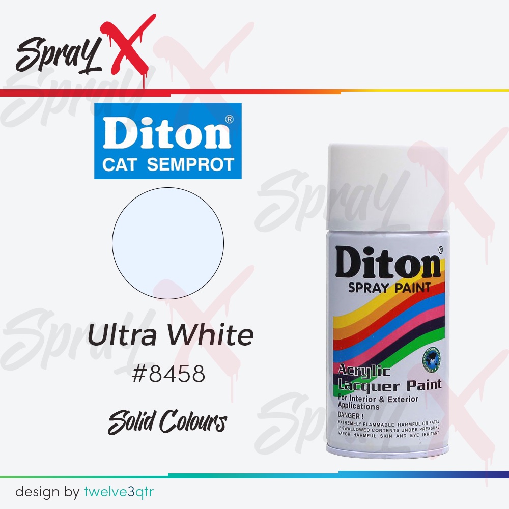 DITON SOLID ULTRA WHITE 8458 / PUTIH KEBIRUAN #8458 300ML - SPRAY PAINT / PYLOX / PILOX