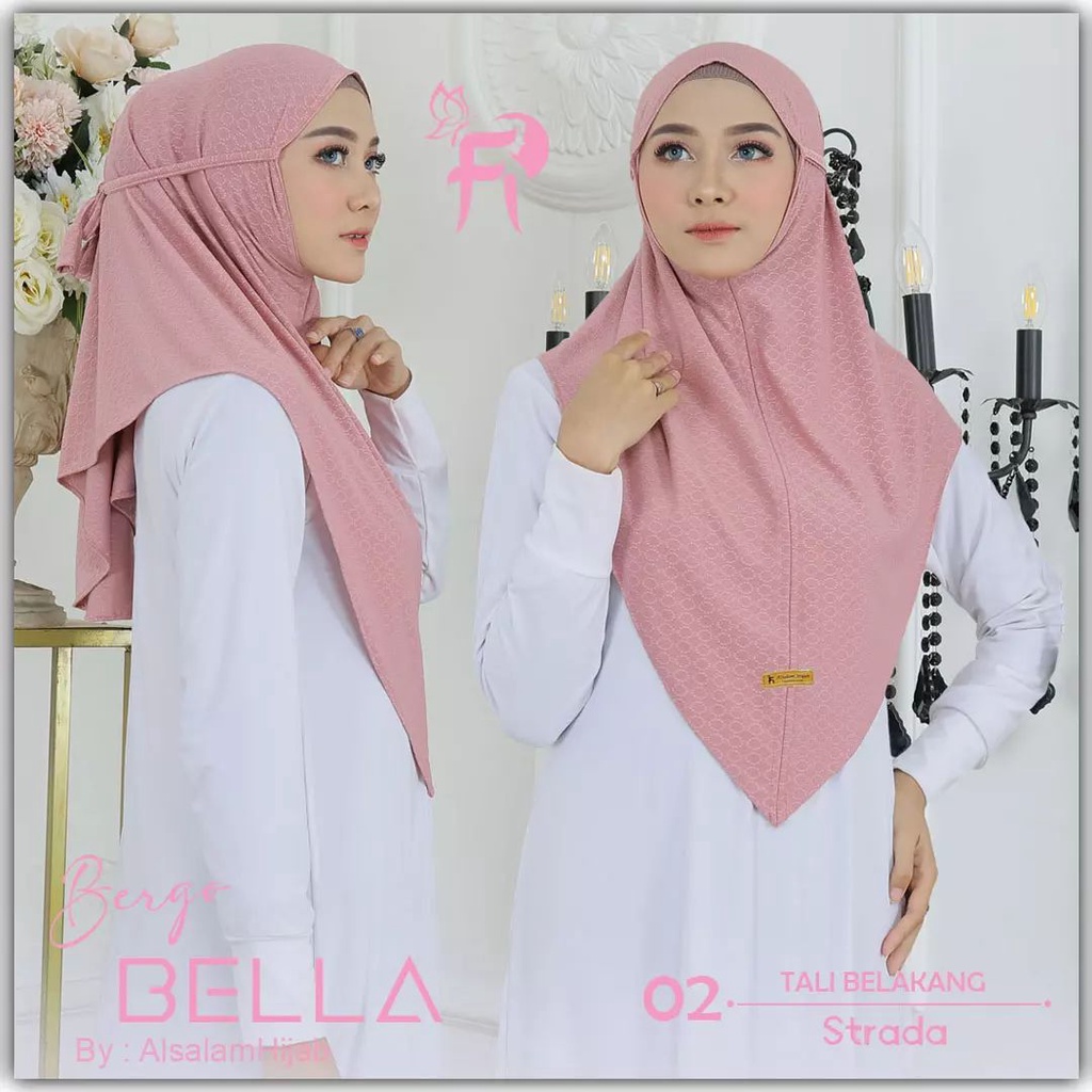 [116 fi hijab] jilbab tali non pet by fi hijab ✦ bergo bella tali belakang ori alsalam hijab