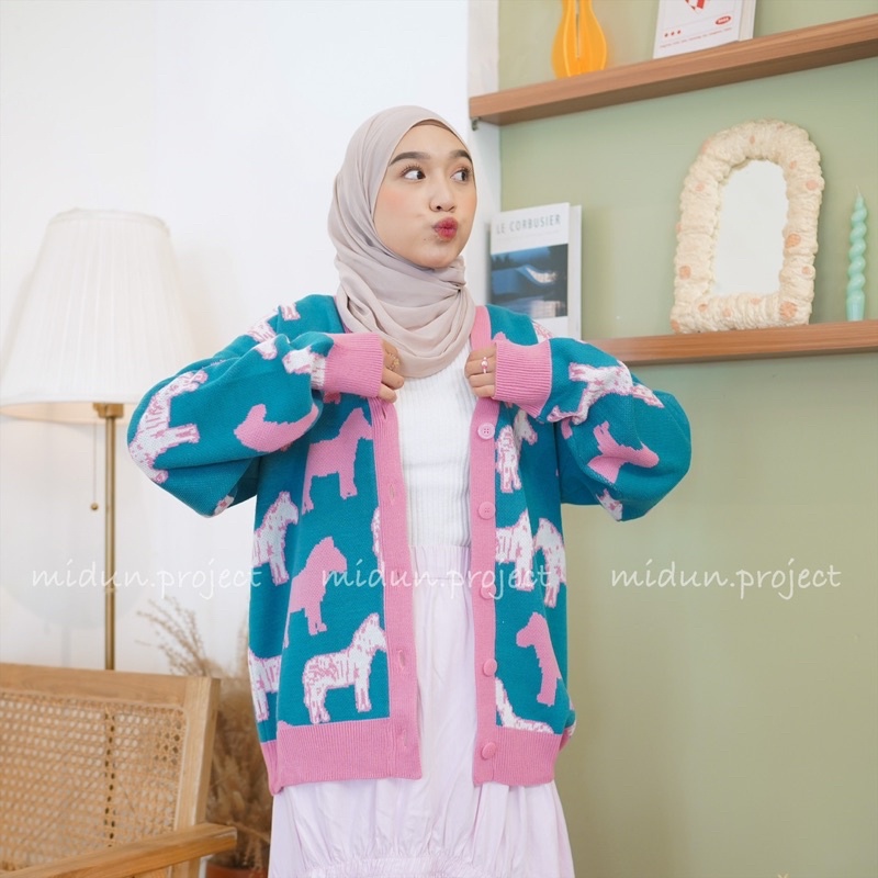 MARSYA HORSE CARDY | CARDIGAN MOTIF PREMIUM