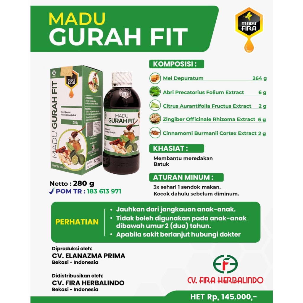PASTI ASLI MADU GURAH FIT ASLI ORIGINAL ORI TIDAK Beli 2 Gratis 1 Herbal GURAHFIT Obat Sakit Batuk A