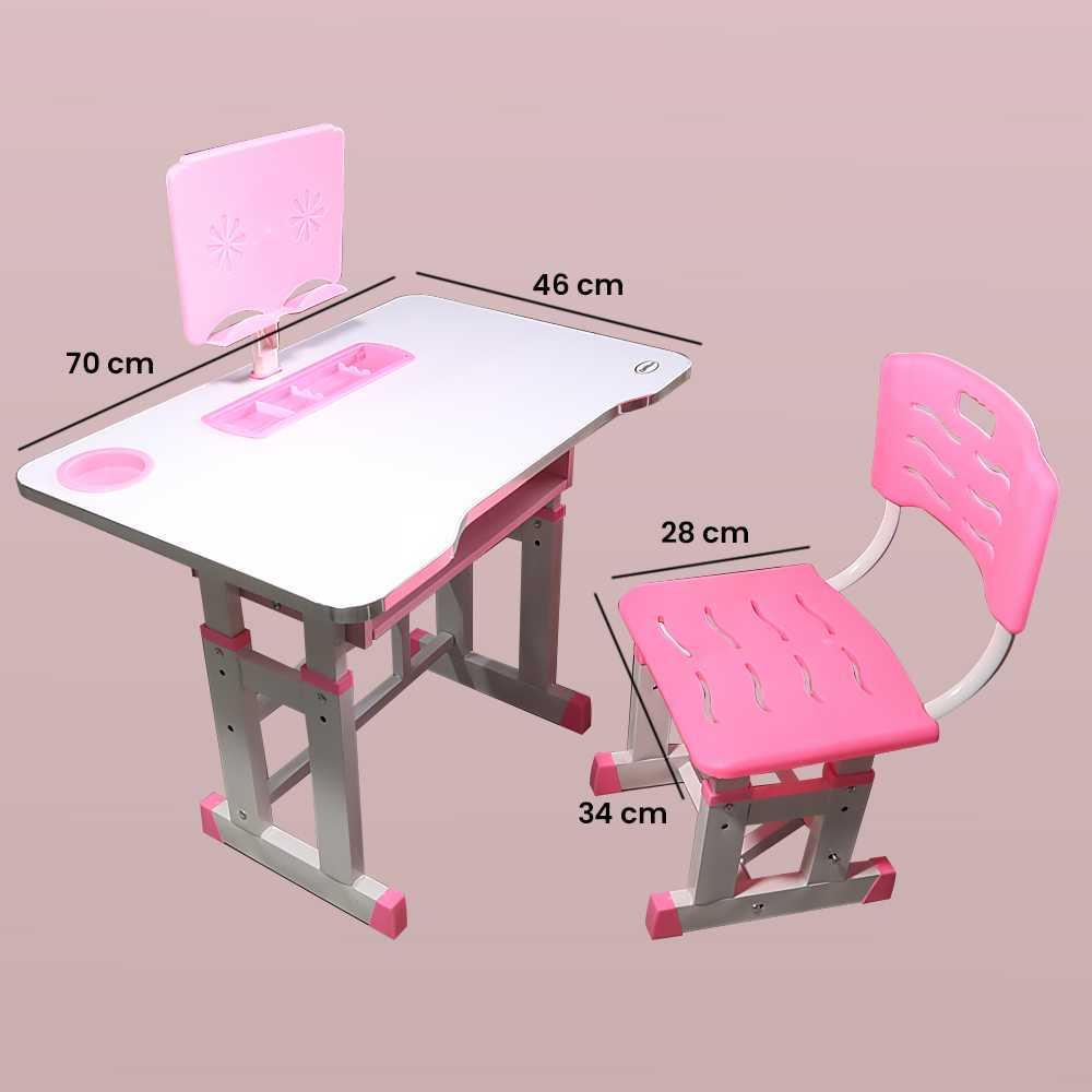 Meja Kursi Belajar Anak Minimalis 46 x 70cm pink