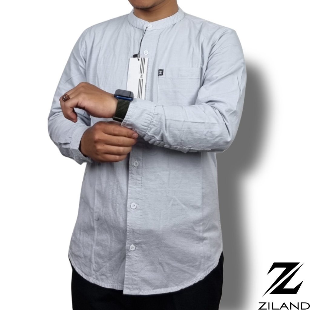 Kemko Dewasa ZILAND 010 Kemeja Koko Pria Lengan Panjang Polos Katun Sigaret Premium Ada Ukuran Jumbo High Quality