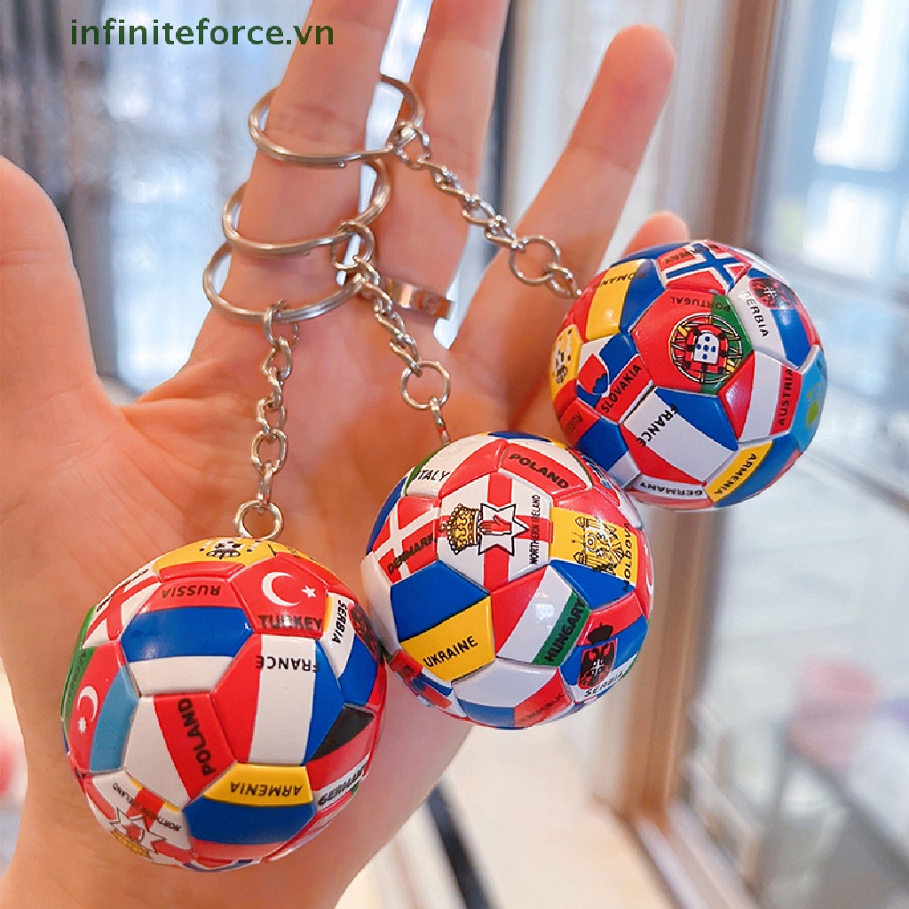 [INVN] Simulasi Sports Football Pendant Keychain Thirty-two Country Ball Flag Gantungan Kunci Untuk Tas Mobil Ransel Aksesoris Hadiah [VN]