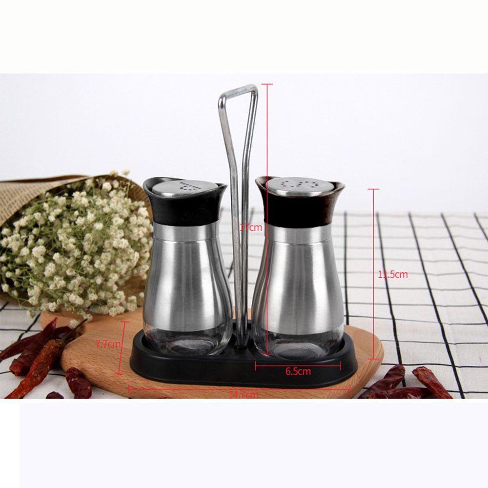 Top Seasoning Tank Storage Kitchen With Bracket Shaker Panci Garam Kaca Stainless Steel