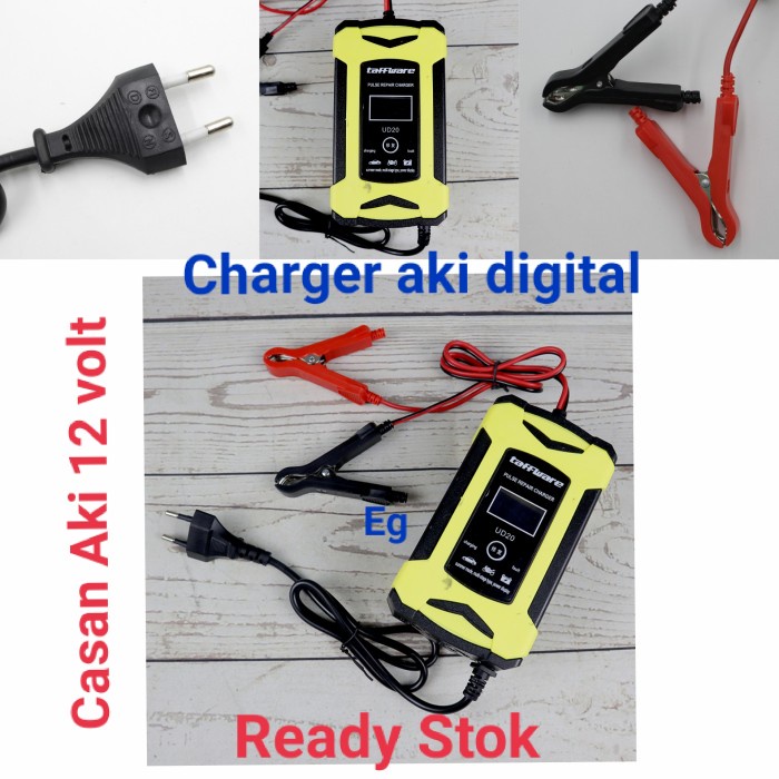 Casan Aki motor mobil charger aki motor 12V 6A digital otomatis