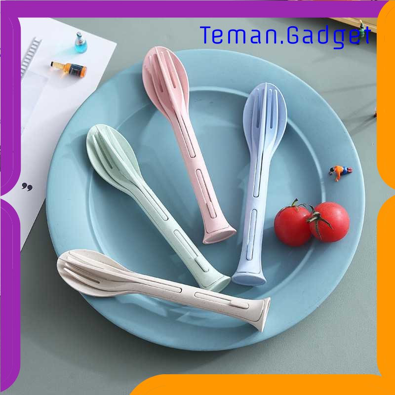 TG - TRV Perlengkapan Makan Sendok Garpu Pisau Travel Set 3in1 - JY3