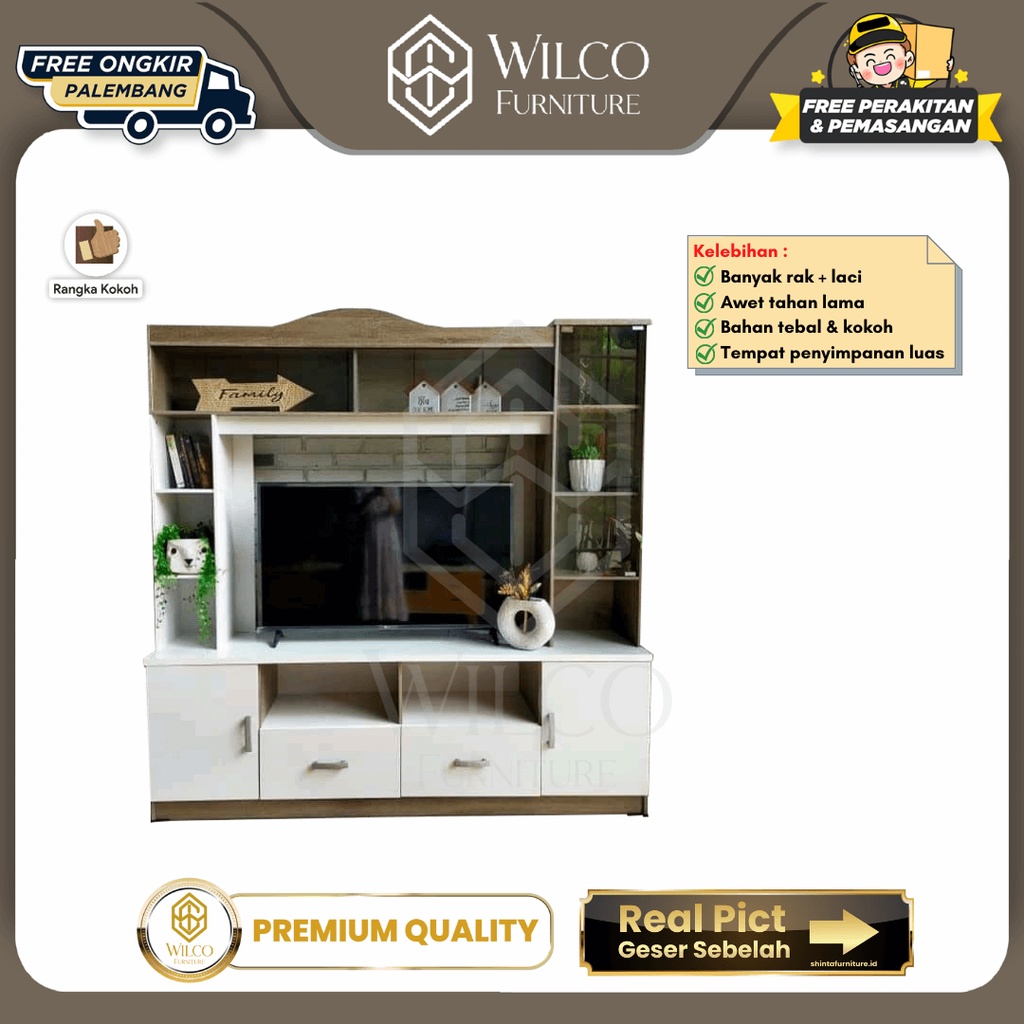 Meja Rak TV Minimalis / Rak TV Minimalis Putih Toppan Murah Palembang