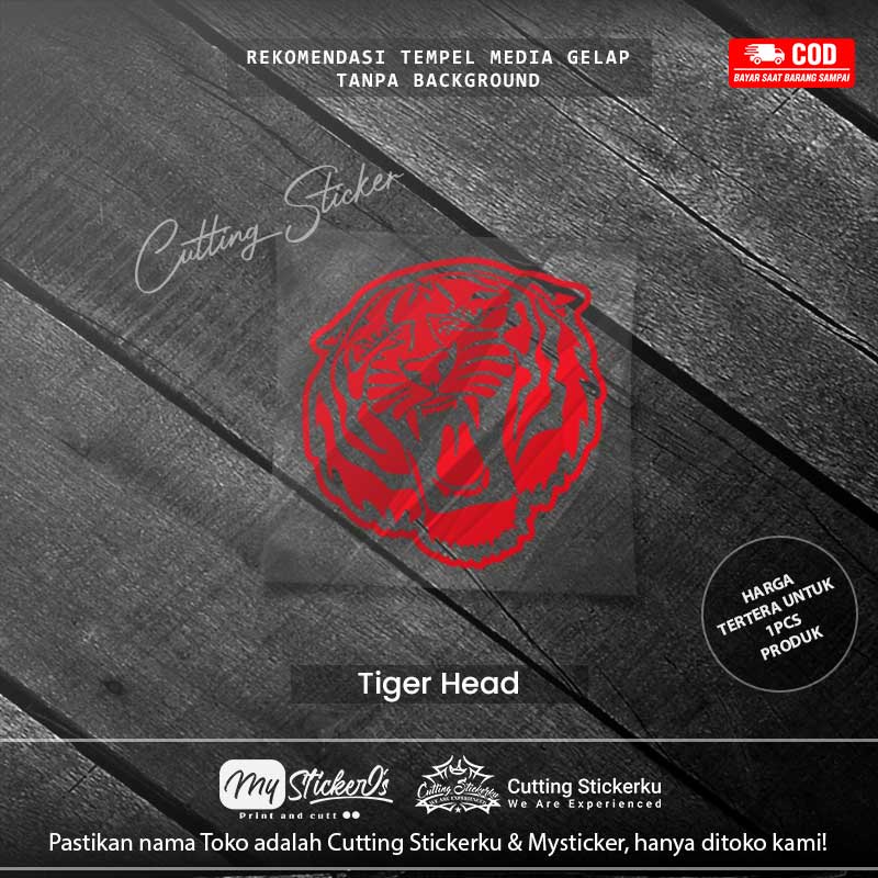 Cutting Stiker Tiger Head Variasi Motor Mobil Tatto Sticker Timbul Keren Nyala Dasbor Spakbor Visor Body Kaca Helm Laptop Hologram Reflective Tahan Air Bodi Samping Scoopy Vario Beat Nmax Pcx Macan Aesthetic Windshield
