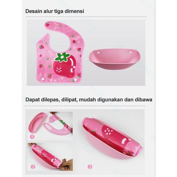 CELEMEK MAKAN BAYI ANAK WATERPROOF BIB SLABBER CELEMEK BAYI CELEMEK MAKAN ANAK