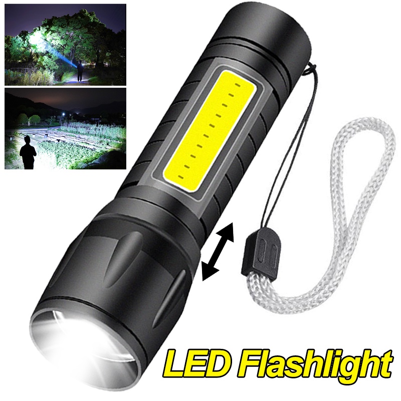 Portable 3mode Pencahayaan Zoom USB Rechargeable Senter LED Mini Lampu Lentera Obor Tahan Air Untuk Camping Outdoor