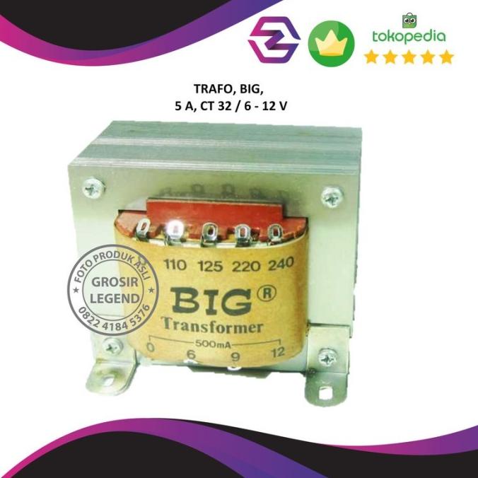 Trafo travo 5A ampere 32V CT Big murni tembaga Non COD