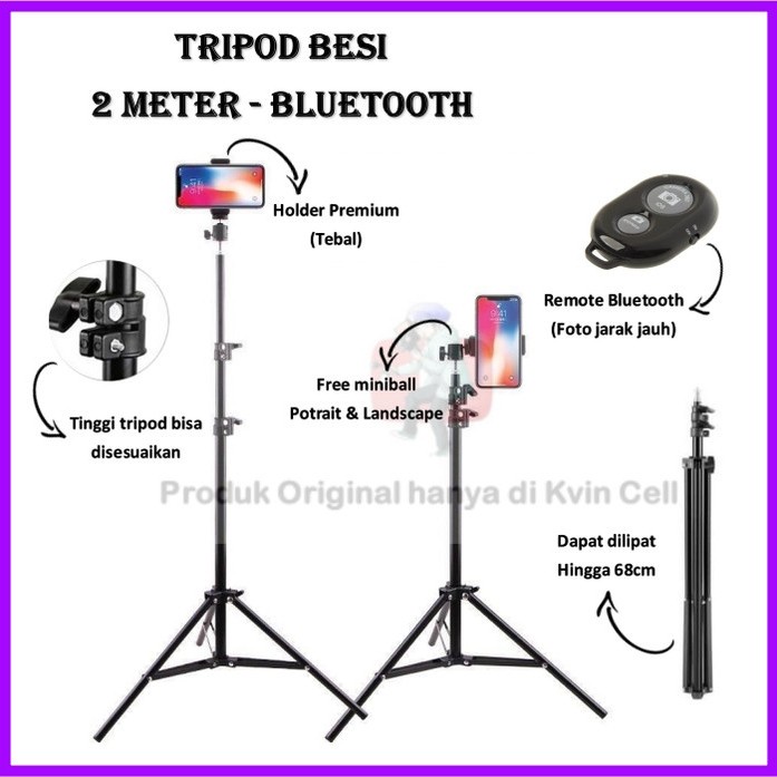 Ftg Tripod Hp / Tripod Handphone / Tripod Ring Light / Tripod 2 Meter